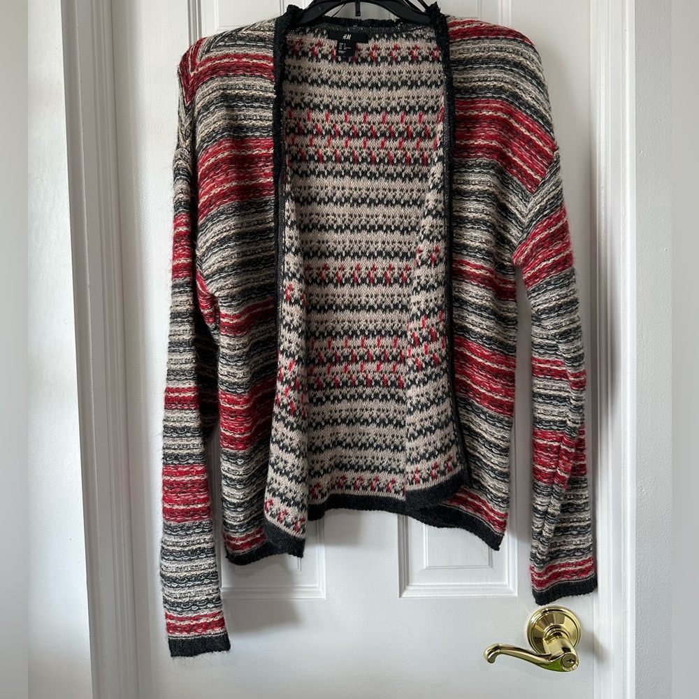 Stripe cardigan with metallic detail